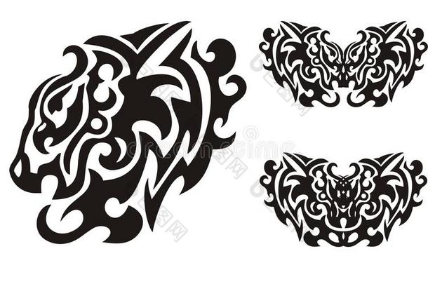部落的<strong>狮子</strong>头和由鹰头形成的蝴蝶符号