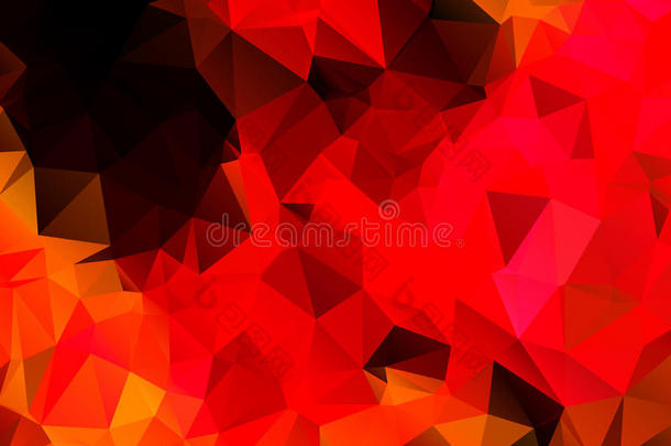 明亮抽象的红色背景多边形