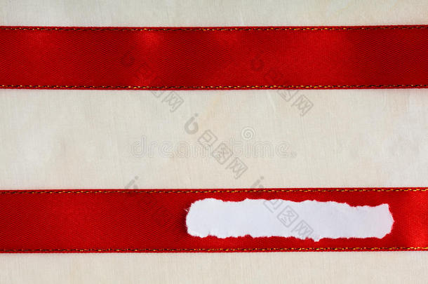 片废纸空白复印空间红丝带布背景