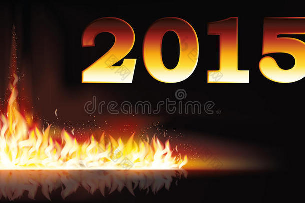 火焰2015新年贺卡