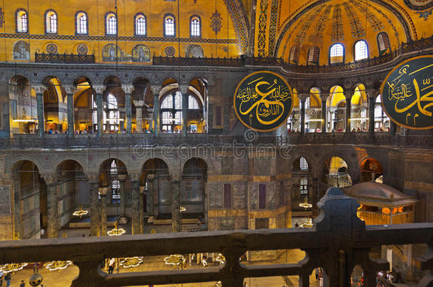 土耳其伊斯坦布尔<strong>圣索菲亚教堂</strong>马赛克室内装饰