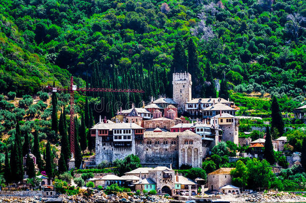 希腊阿托斯山上的多切里奥神圣修道院