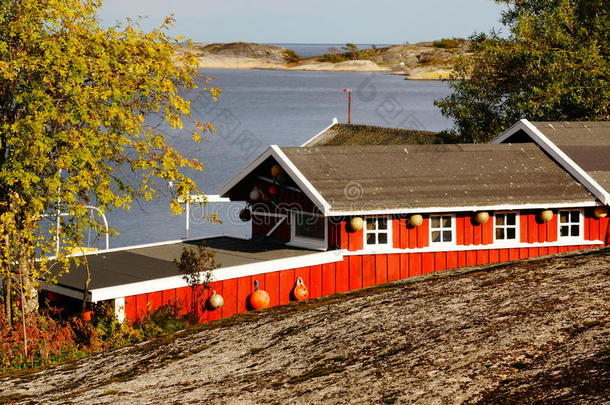 挪威波尔图kragero峡湾附近的<strong>红船</strong>屋