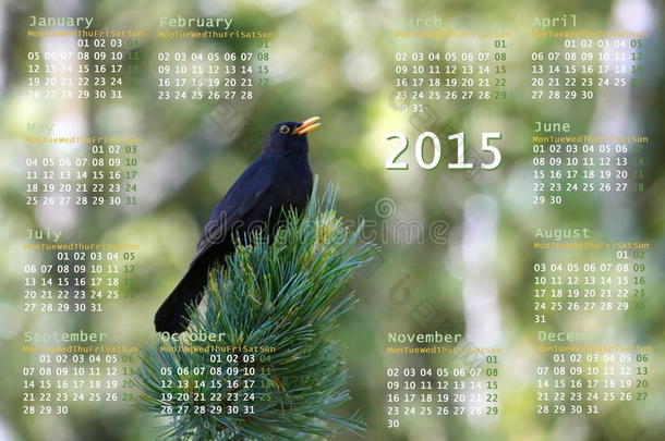 欧洲2015年黑鸟年历