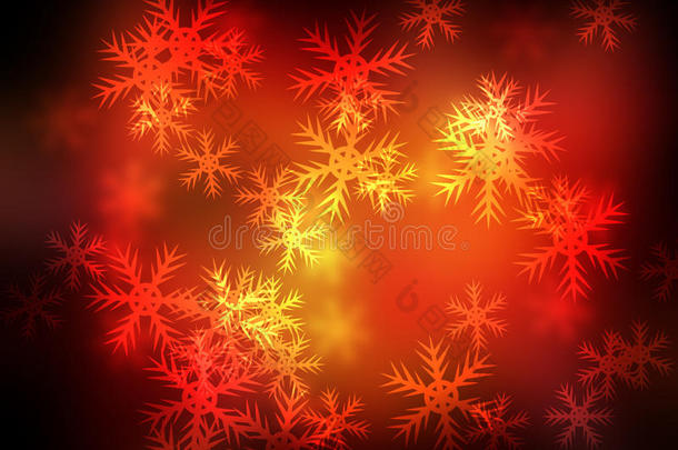 冬季宜人的降雪在抽象的背景上五颜六色的优雅