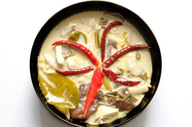 泰国名菜鸡香辣椰子奶油汤