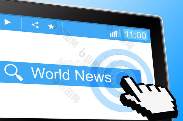 世界新闻显示全球通讯和世界