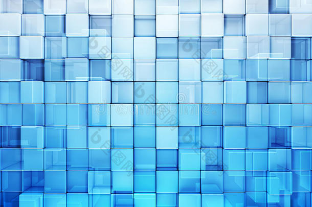 蓝色方块抽象背景