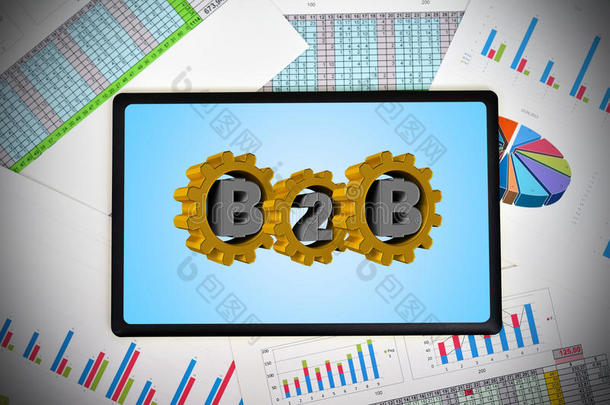 b2b概念平板电脑
