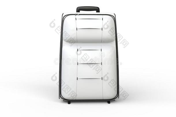 白色旅行行李箱-正面图