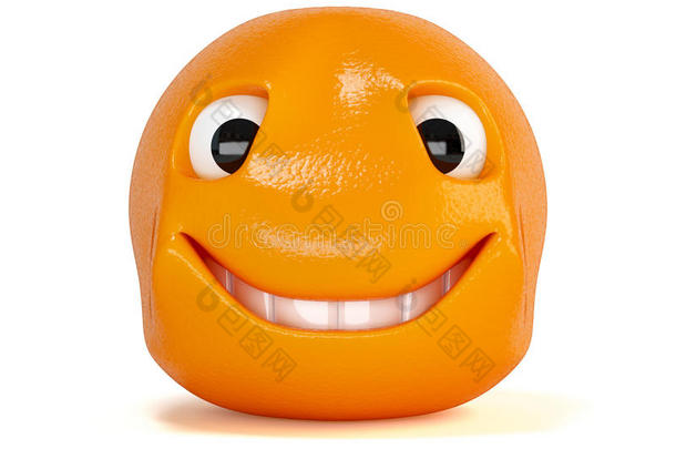 橙色快乐。微笑水果卡通人物