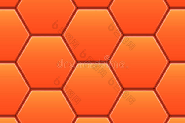 橙色六面体矢量无缝图案
