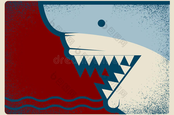 鲨鱼海报设计背景插图