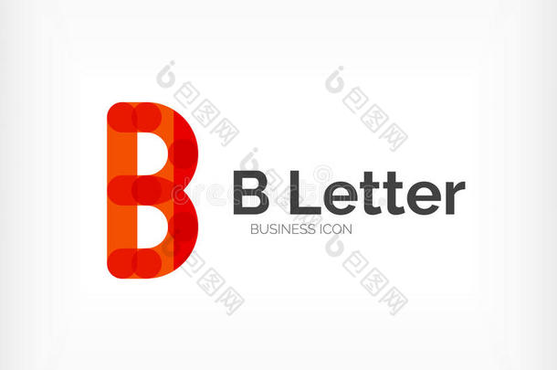 b字母标志，最小线条设计