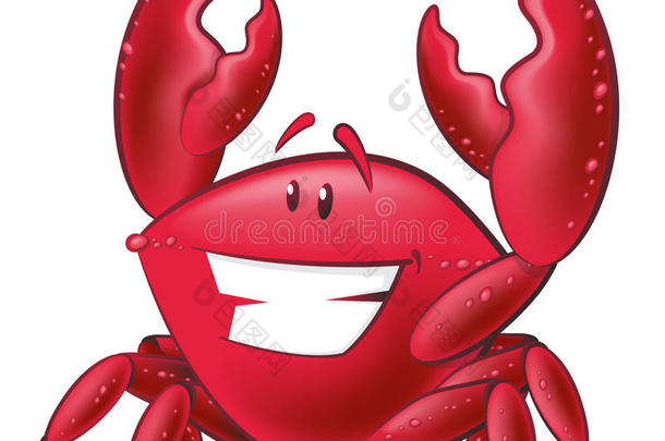 可爱的<strong>卡通螃蟹</strong>插图。