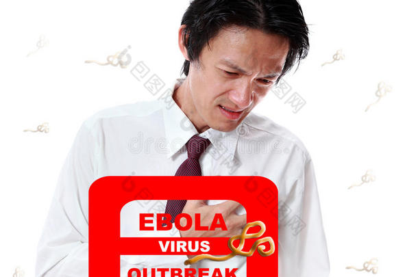 商人在白色背景下攻击埃博拉病毒爆发。