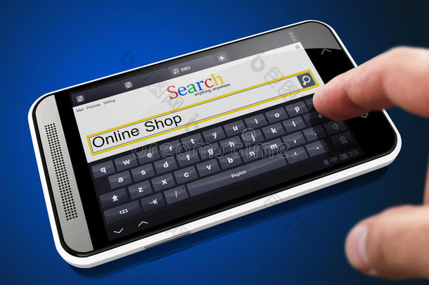 在线商店-智能手机上的搜索字符串。