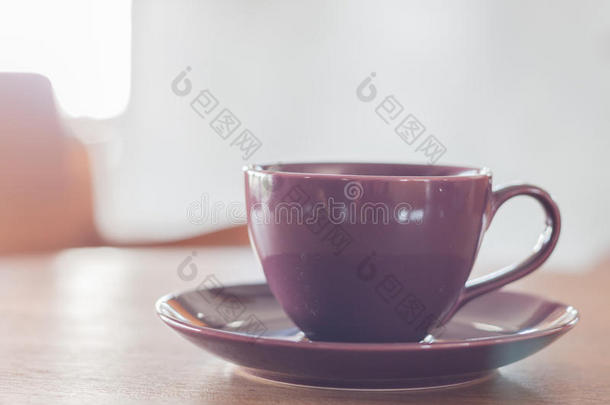 咖啡厅紫罗兰色咖啡杯