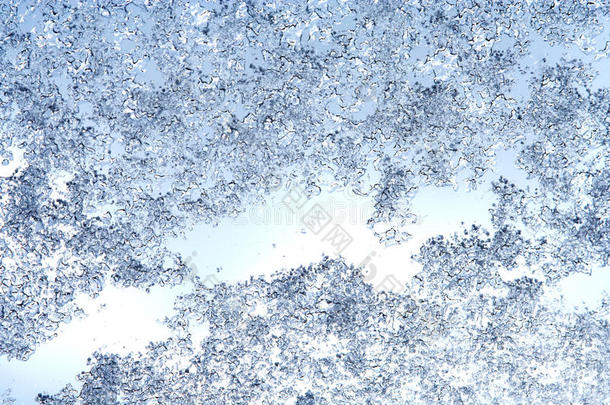 冬天的背景，冰点的纹理，冰冻的雨雪