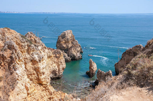 ponta da piedade，葡萄牙拉各斯附近的岩层