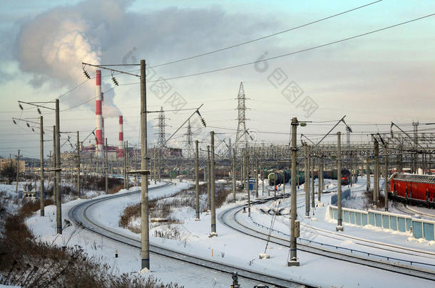 冬季工业铁路城市景观