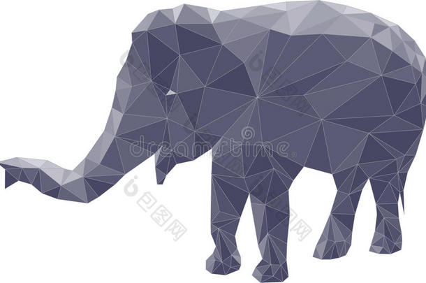 大象的多边形插图