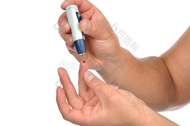 糖尿病患者手指作血糖水平检测