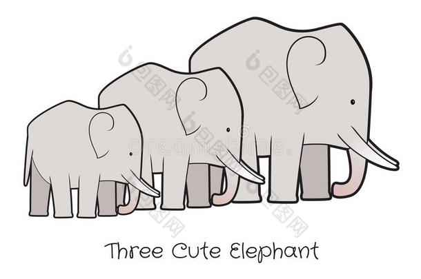 三只可爱的<strong>大象</strong>载体