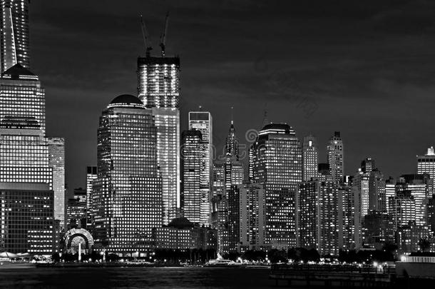 纽约照明建筑的特写镜头