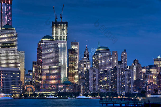 纽约照明建筑的特写镜头