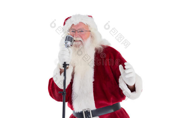 圣诞老人在唱圣诞歌