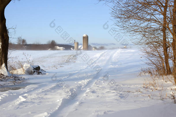 农村公路上的雪