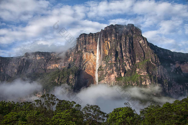 天使瀑布特写-世界上最高的瀑布