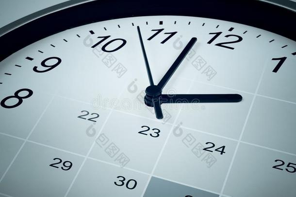 日历和钟面。时间管理器和议程