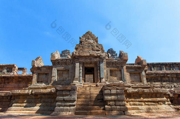 柬埔寨<strong>吴哥</strong>窟寺庙群中一座历史悠久的高棉寺庙的古遗址。柬埔寨<strong>旅游</strong>概念。