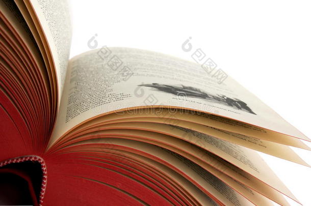 从一个<strong>角度</strong>看，红色封面的打开的书