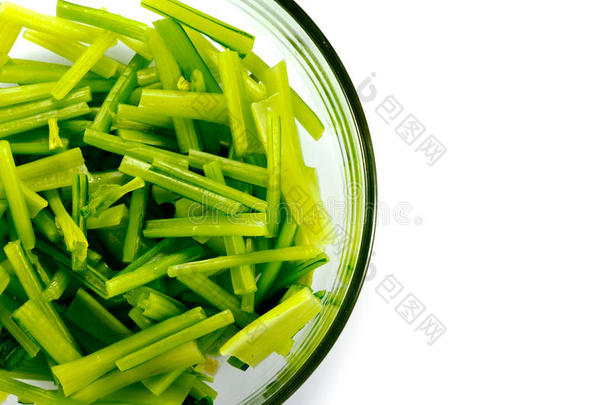 蔬菜绿甘蓝是一个碗里有空的部分