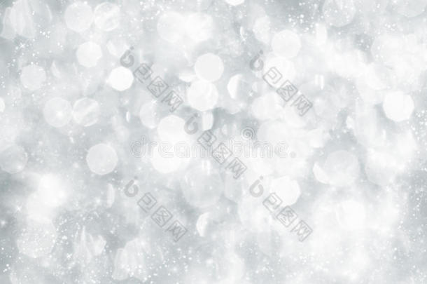 抽象的银色圣诞背景与白色雪花