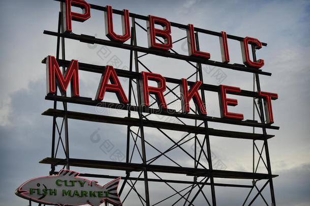 西雅图公共市场标志