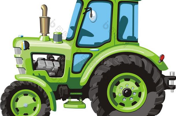 绿色卡通拖拉机