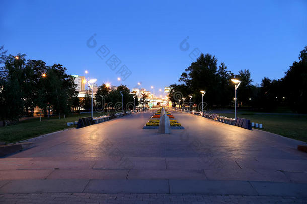 俄罗斯莫斯科宇航员小巷（夜景）