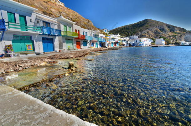 传统渔村。克里<strong>玛</strong>，米洛<strong>斯</strong>。基克拉德<strong>斯</strong>群岛。希腊