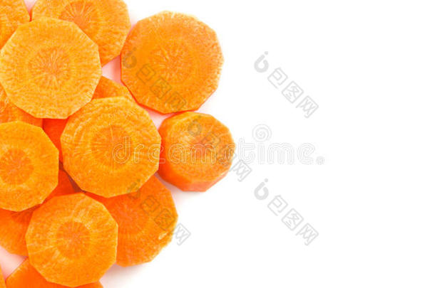 胡萝卜顶视图-白色橙色蔬菜