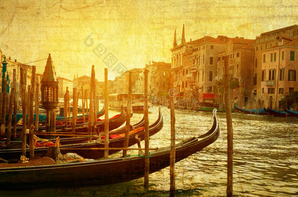 意大利威尼斯<strong>艺术展</strong>。大运河上的缆车