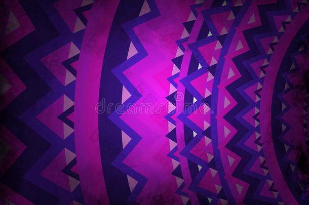 抽象背景-紫色和粉色，带黑色垃圾-曼陀罗风格