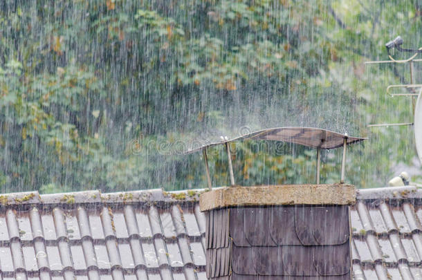 雨，大雨，淋浴，壁炉