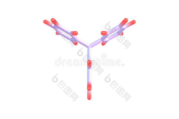 白纸上分离的三苯基甲基自由基分子