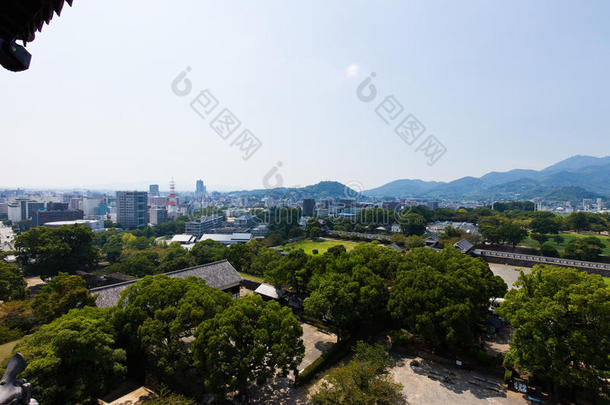 日本熊本熊本城堡俯视图