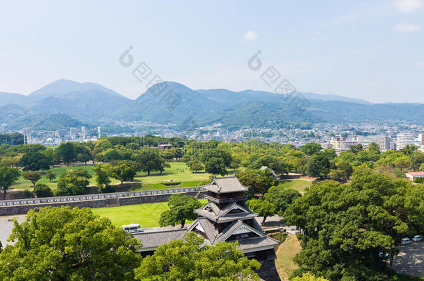 日本熊本熊本城堡俯视图