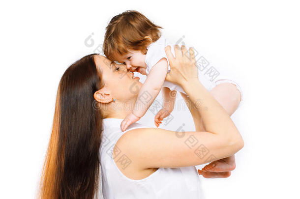 快乐的妈妈和宝宝在一起开心